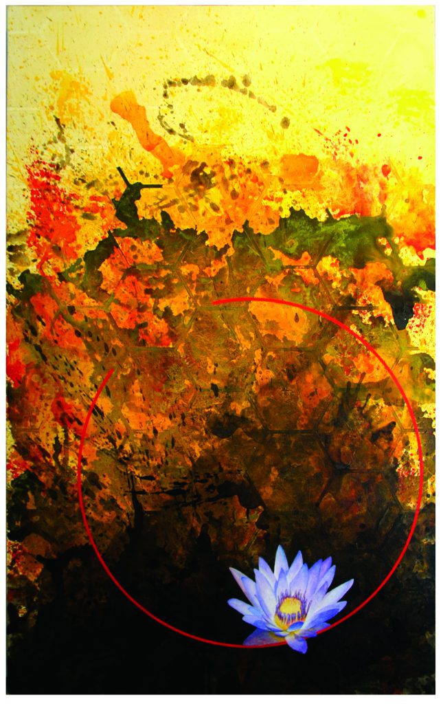 Dave Casey "Blue Lotus", 2009 48" x 30" Acrylic on Canvas