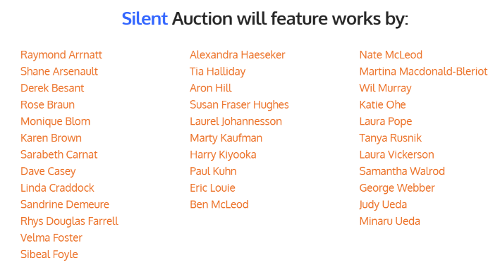 The Silent Auction Artists