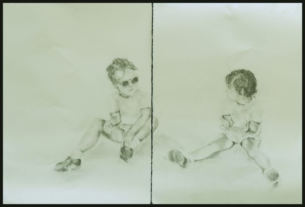 Rose Braun "Twins" 20" x 22" (each) Grraphite on Paper 