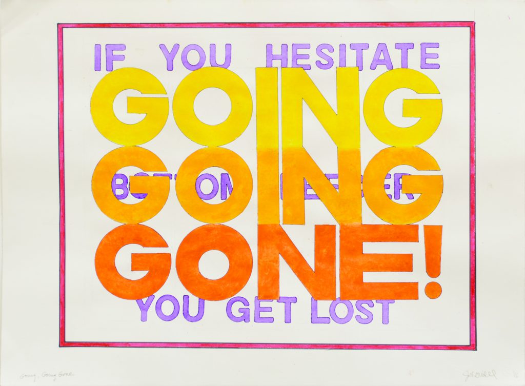John Will "GOING GOING GONE!" 22" x 30" Image Acrylic on Rives BFK